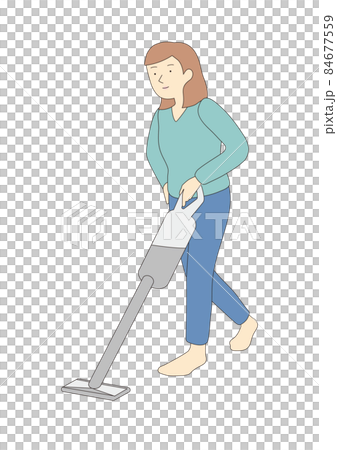 掃除機をかける女性 84677559