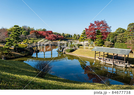 晩秋の日本庭園の風景 11月 晩秋の日本庭園の風景 11月 84677738