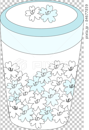 我的瓶子裡到處都是櫻花。這是一個插圖 84677859