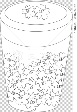 我的瓶子裡到處都是櫻花。這是一個插圖 84678056
