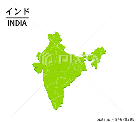 インドの世界地図イラストのイラスト素材