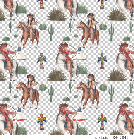 Native American Indian pattern watercolor Native American Indian pattern watercolor 84678491