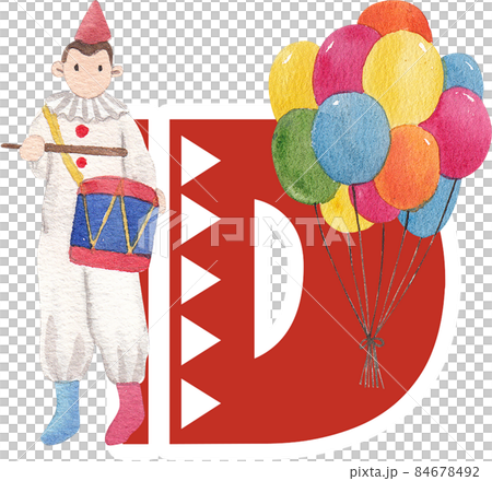 Colorful alphabet A-Z circus funfair and fairground watercolor 84678492