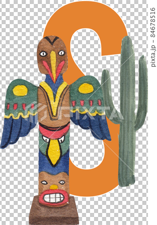 Native American Indian alphabet A-Z watercolor Native American Indian alphabet A-Z watercolor 84678516