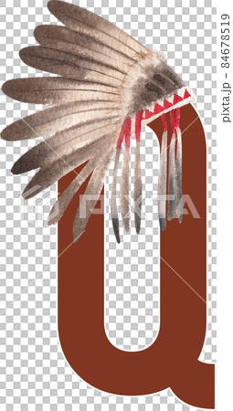 Native American Indian alphabet A-Z watercolor 84678519