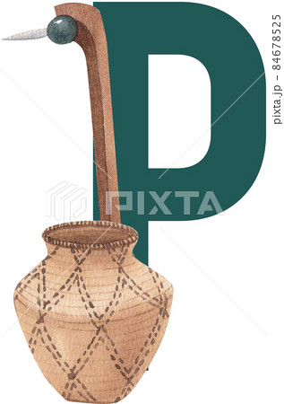 Native American Indian alphabet A-Z watercolor 84678525