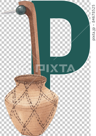 Native American Indian alphabet A-Z watercolor Native American Indian alphabet A-Z watercolor 84678525