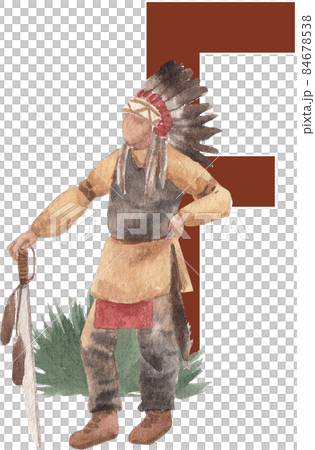 Native American Indian alphabet A-Z watercolor Native American Indian alphabet A-Z watercolor 84678538