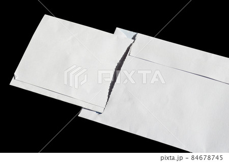 White paper mail open rectangle envelope on a black background 84678745