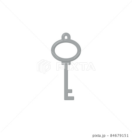 Key fortune and success charm, flat vector illustration isolated on white. Key fortune and success charm, flat vector illustration isolated on white. 84679151