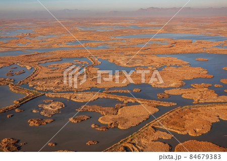 Aerial view of the West Crystal Unit Farmington Bay near airport 84679383