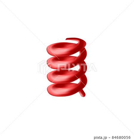 Steel spring with plastic coating, realistic vector illustration isolated. Steel spring with plastic coating, realistic vector illustration isolated. 84680056