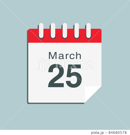 Icon day date 25 March, template calendar page Icon day date 25 March, template calendar page 84680578