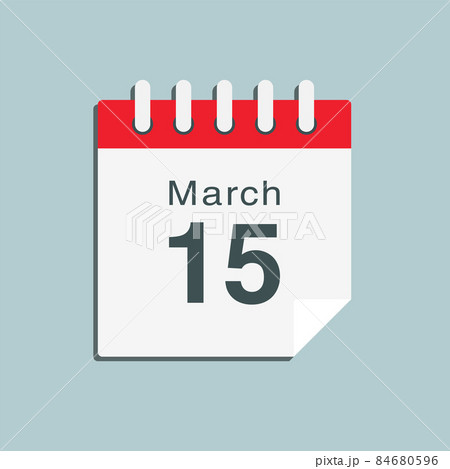 Icon day date 15 March, template calendar page 84680596