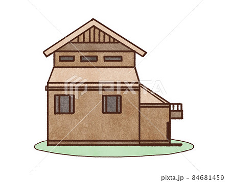 横から見た木造住宅 84681459