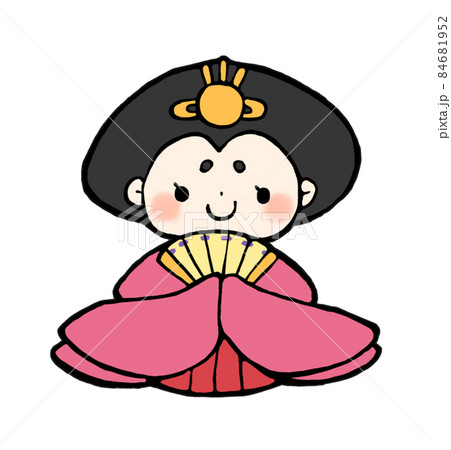 手描きのゆるいお雛様のイラストのイラスト素材 手描きのゆるいお雛様のイラストのイラスト素材