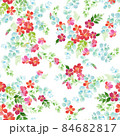 Delicate romantic seamless watercolor floral pattern with hand drawn field wild flowers 84682817