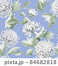 Seamless pattern of chrysanthemum. Blooming flowers with watercolour technique. 84682818
