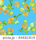Seamless watercolour floral pattern green leaves and branches 84682819
