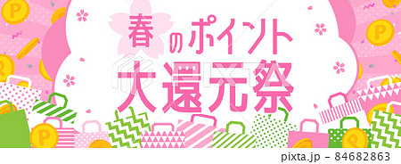 ポイントキャンペーン向け　バナーテンプレート／ポイントコインと紙袋のフレーム（文字入り） 84682863