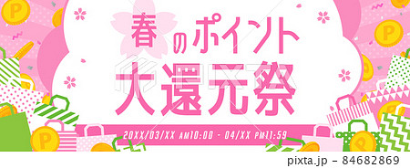 ポイントキャンペーン向け　バナーテンプレート／ポイントコインと紙袋のフレーム（文字入り） 84682869