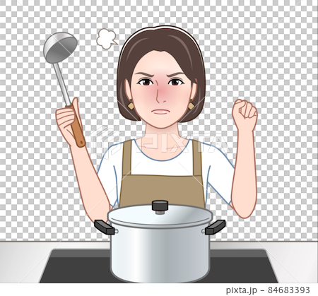 A woman wearing an apron - Stock Illustration [84683393] - PIXTA
