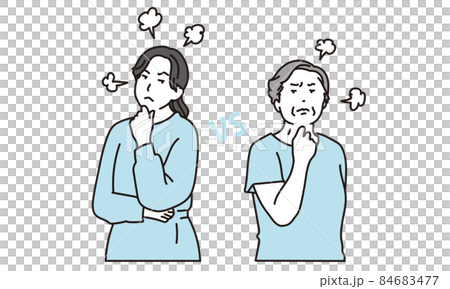喧嘩をする若い女性と高齢者の女性 84683477