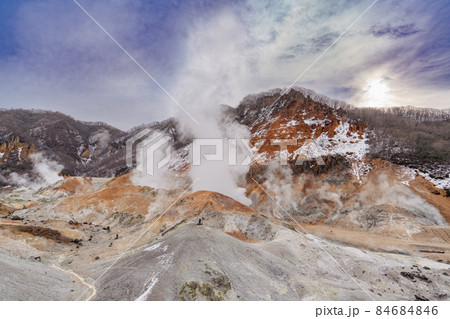 登別温泉の地獄谷 84684846