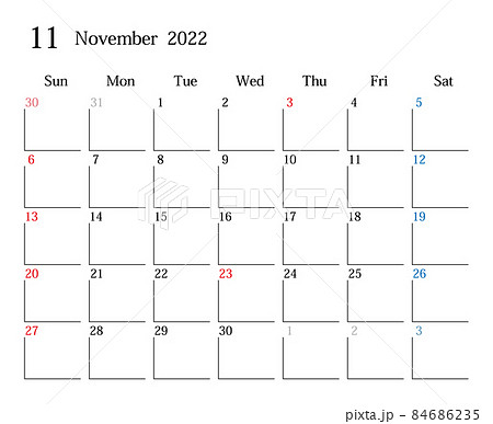 2022年11月、日本のカレンダー 84686235
