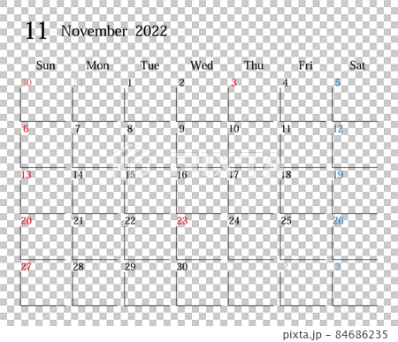 2022年11月、日本のカレンダー 84686235
