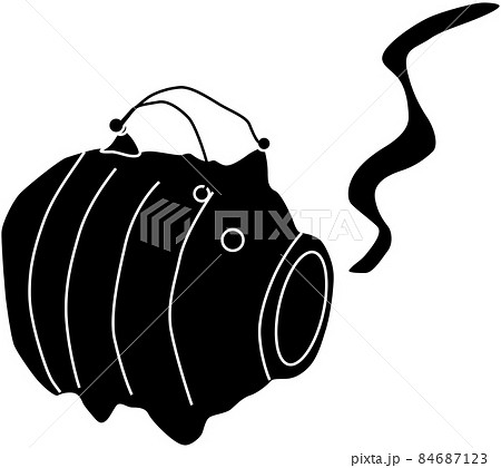 豚の蚊取り線香のシルエットのイラスト素材 豚の蚊取り線香のシルエットのイラスト素材
