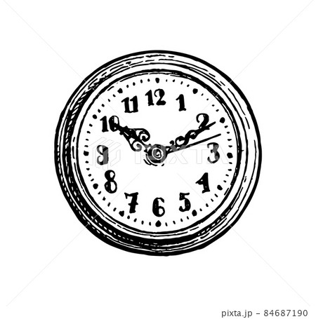 Ink sketch of clock dial face. Ink sketch of clock dial face. 84687190