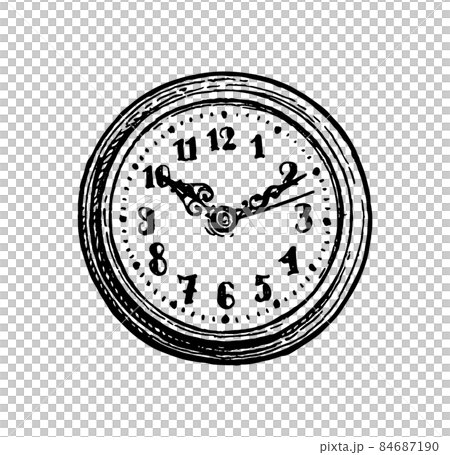 Ink sketch of clock dial face. Ink sketch of clock dial face. 84687190
