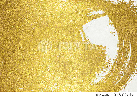 白色の和紙に金色の模様の背景画像 84687246