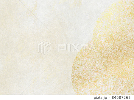 白色の和紙に金色の模様の背景画像 84687262