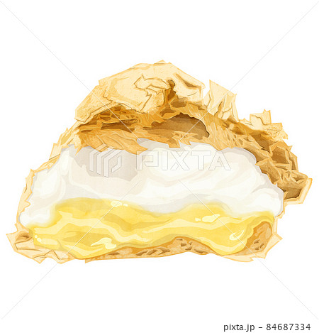 シュークリームの手描き水彩風イラスト シュークリームの手描き水彩風イラスト 84687334