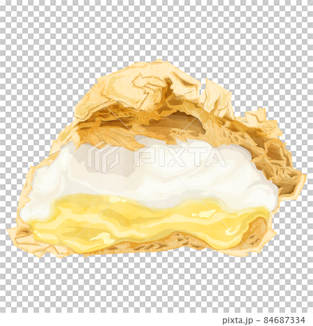 シュークリームの手描き水彩風イラスト シュークリームの手描き水彩風イラスト 84687334