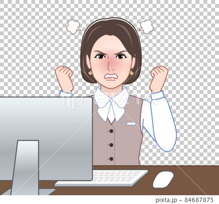 A woman working as a receptionist 84687875