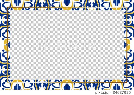 Portuguese tile (azulejo) frame horizontal position gold Portuguese tile (azulejo) frame horizontal position gold 84687930