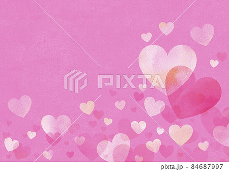 バレンタインdayハート水彩 ピンクのイラスト素材