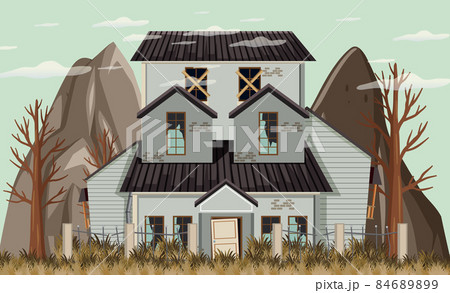 Isolated old broken house in the rural Isolated old broken house in the rural 84689899