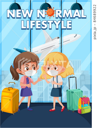 New Normal Lifestyle with people wearing mask in airport area 84689922