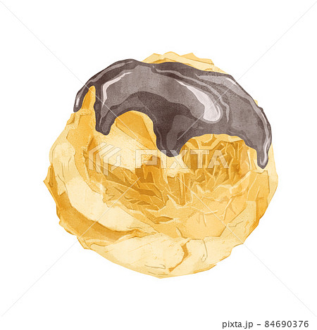 シュークリームの手描き水彩風イラスト 84690376
