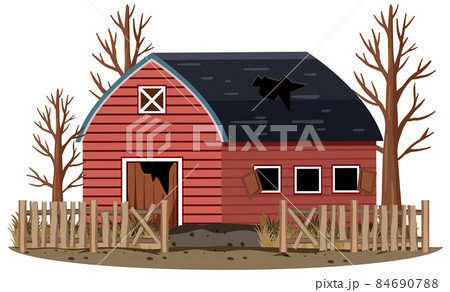 Abandoned house on white background 84690788