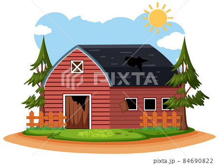 Isolated old broken farm house in the rural Isolated old broken farm house in the rural 84690822