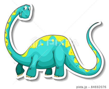 Brachiosaurus dinosaur cartoon character sticker 84692076