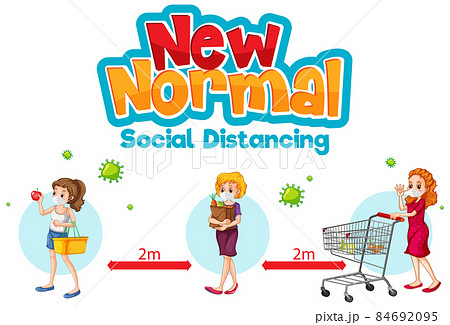 New Normal with people keeping social distancing New Normal with people keeping social distancing 84692095