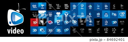 A set of vector Video logos on different colored backgrounds 84692401