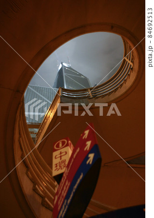 Bank of China tower building. That skyscraper in Hong kong city with modern architecture 18 sept 2004 84692513