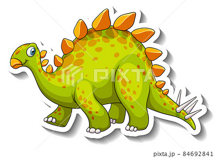 Stegosaurus dinosaur cartoon character sticker Stegosaurus dinosaur cartoon character sticker 84692841